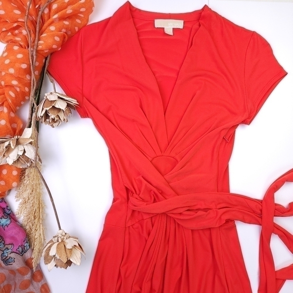 Michael Kors Orange Maxi Dress Sz 6 - Picture 10 of 15